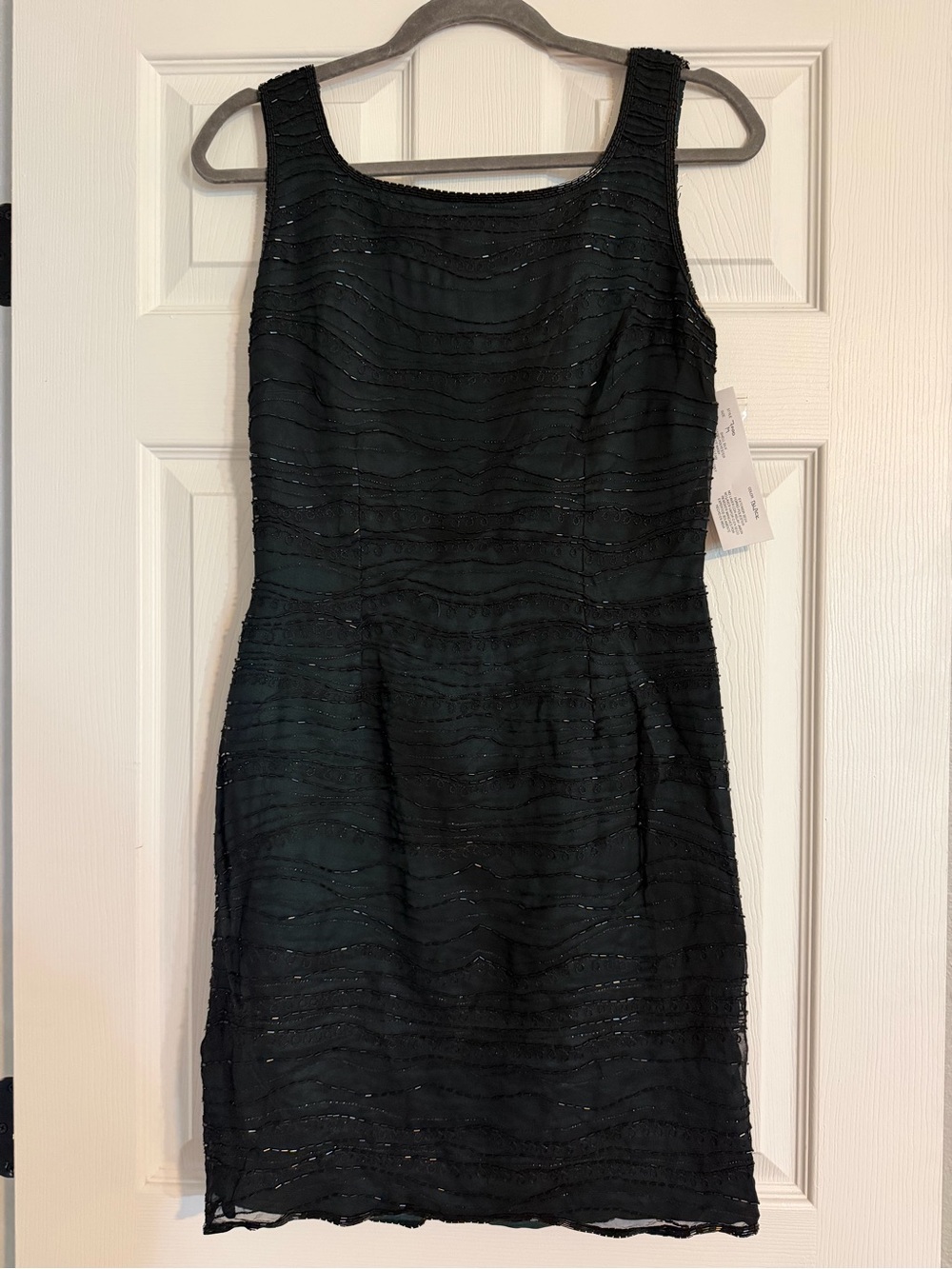 NWT Chaudry Vintage Deadstock Beaded Mini Dress Silk